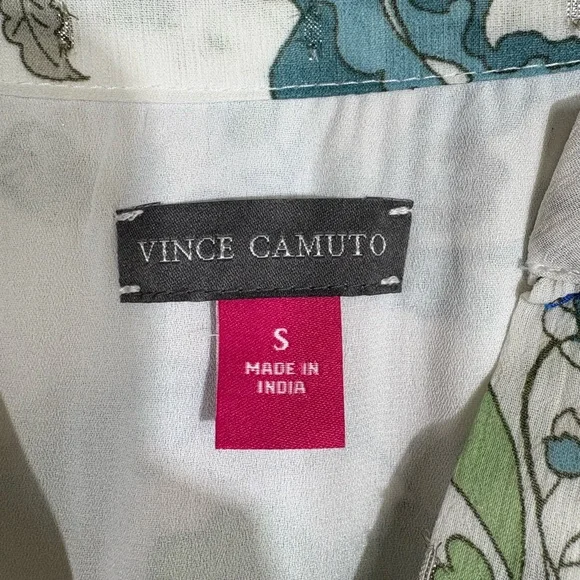 Vince Camuto Women's Printed Split-Neck Long-Sleeve Dress Size Small - Picture 4 of 7